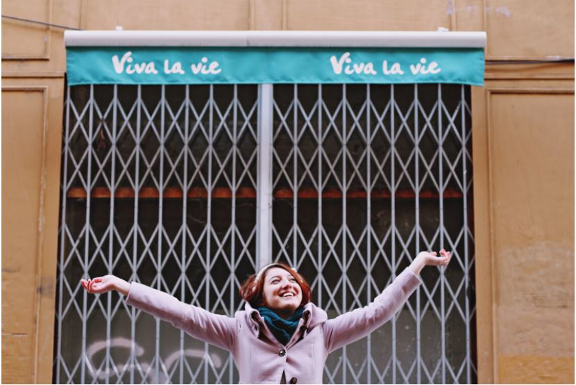 French woman enjoying life in France